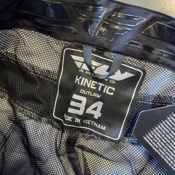Fly Racing Kinetic Outlaw Motorcross Pants Black/Neon Green Mens Size 34 Nwt - Picture 7 of 11